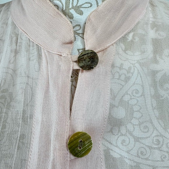 Vintage 80s 90s Size Medium Sheer Roses Floral Romantic Duster Cardigan maxi - Picture 6 of 11